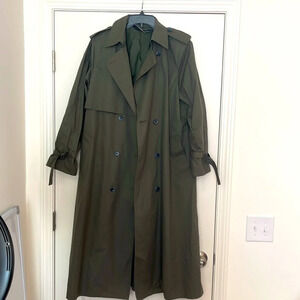 Timeless Style & Classic Elegance Vintage Green London Fog Trench Coat 10R